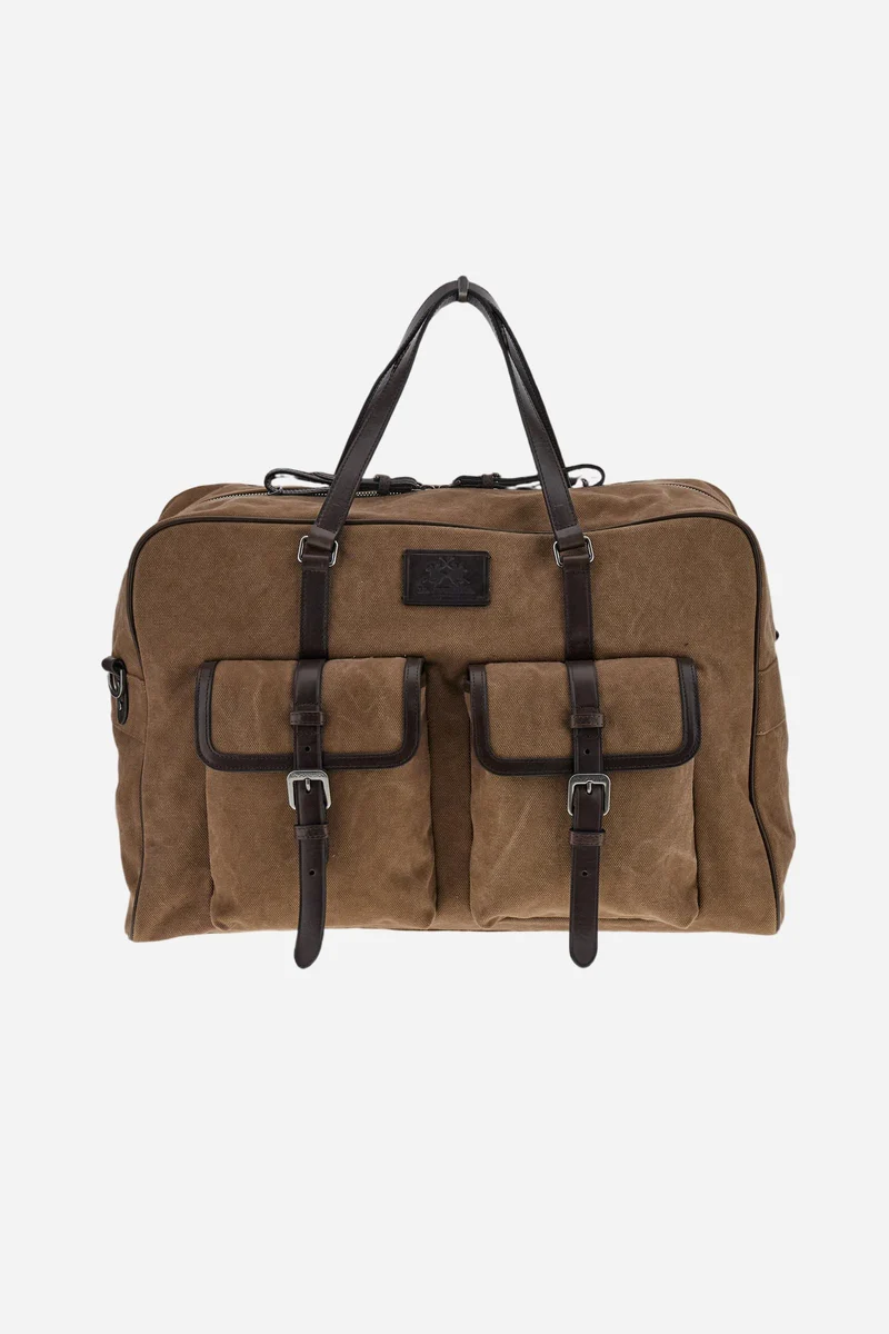 Reisetasche aus gewaschenem Canvas und Leder – Luciano