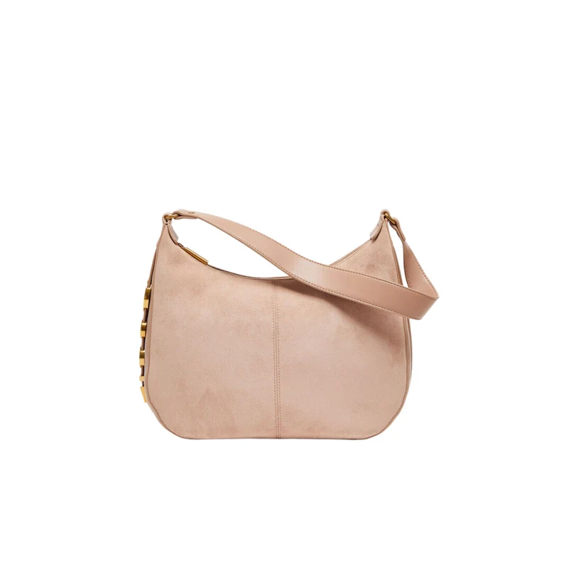 Borsa a Spalla Effetto Suede Donna - Caffellatte