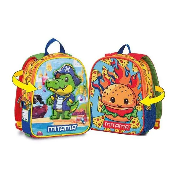 Zainetto Spinny Asilo Reversibile – Colori e Fantasia Doppia