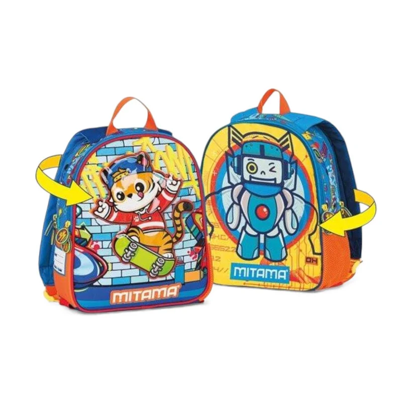 Zainetto Spinny Asilo Reversibile – Colori e Fantasia Doppia