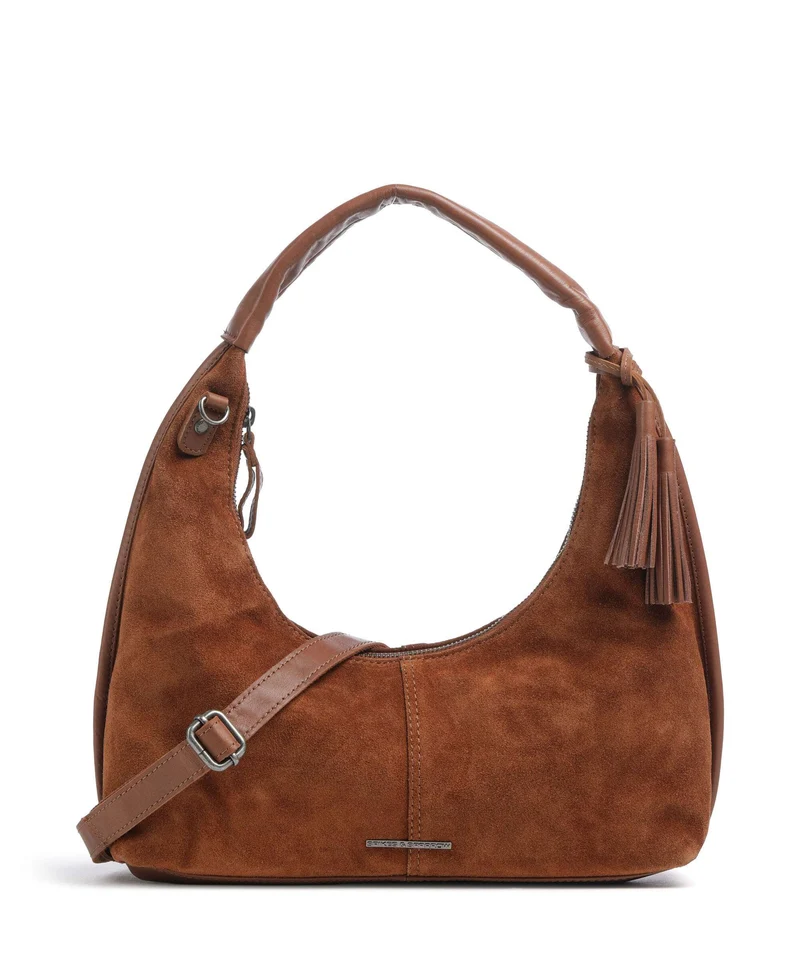 Spikes & Sparrow Suede Mix Gwyn Borsa hobo mocca