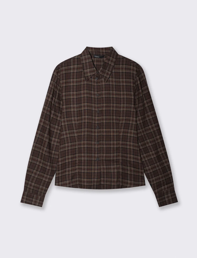 Camicia a quadri manica lunga slim - var 1