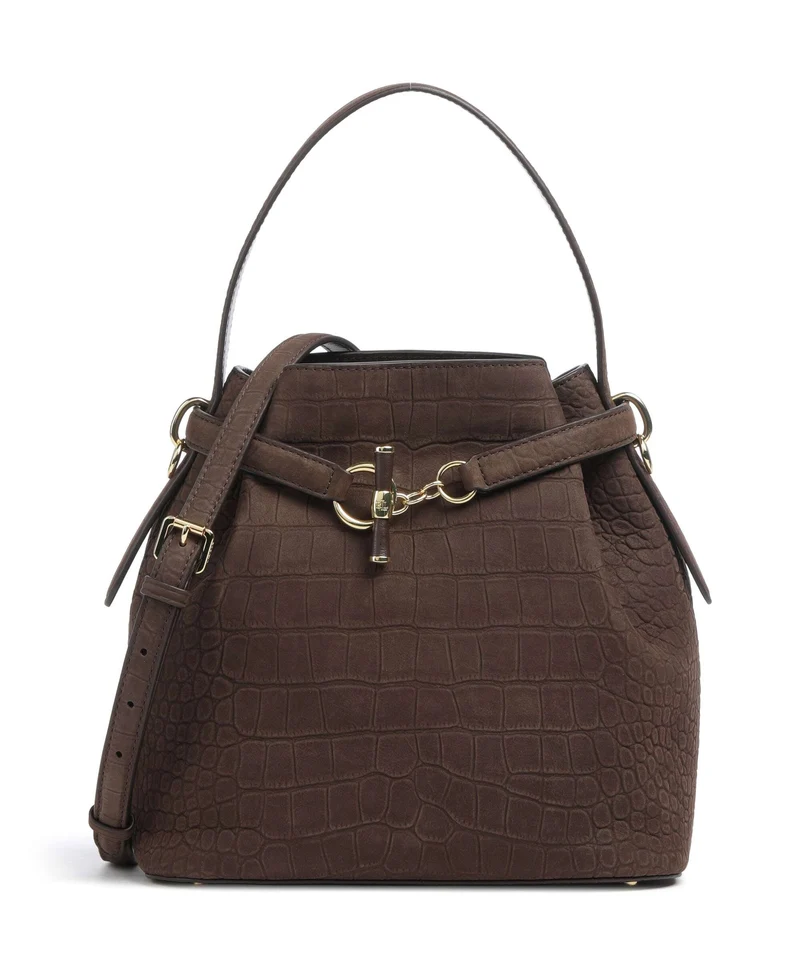 Lauren Ralph Lauren Blaike Medium Borsa a secchiello chestnut brown