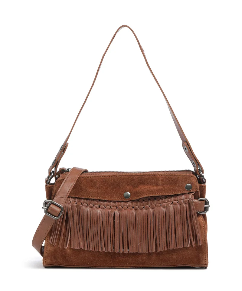 Spikes & Sparrow Suede Mix Madelon Borsa a spalla mocca
