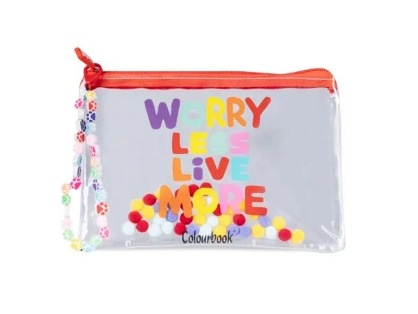 Soft Bubbles pochette trasparente con bollicine colorate
