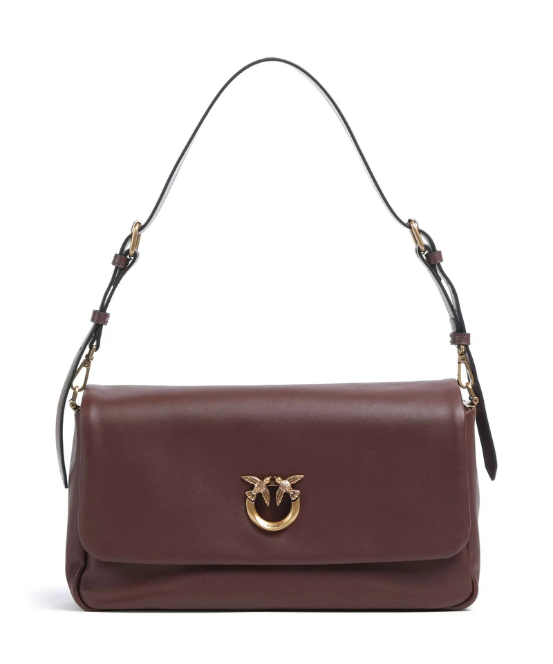 Pinko Click Soft Horizontal Borsa a spalla castano intenso/antique gold