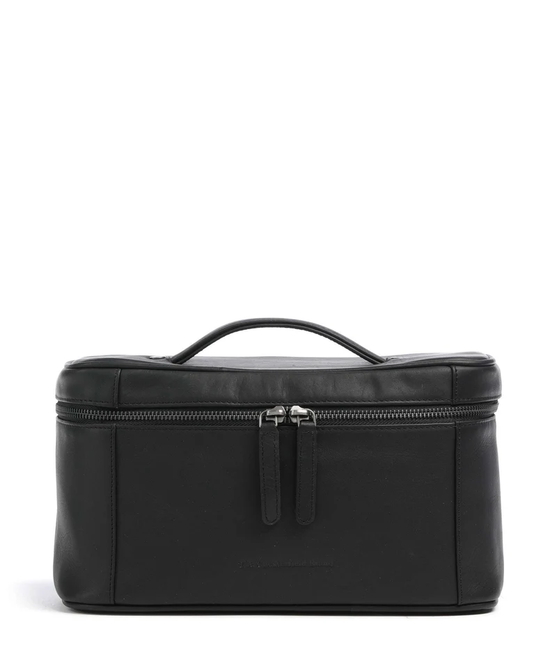 The Chesterfield Brand Wax Pull Up Cow Limone Borsa da toilette black