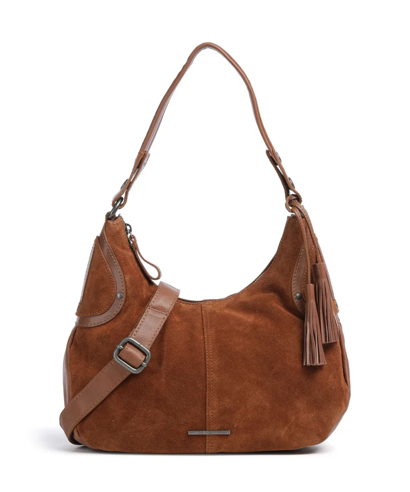 Spikes & Sparrow Suede Mix Anne-Lou Borsa hobo mocca