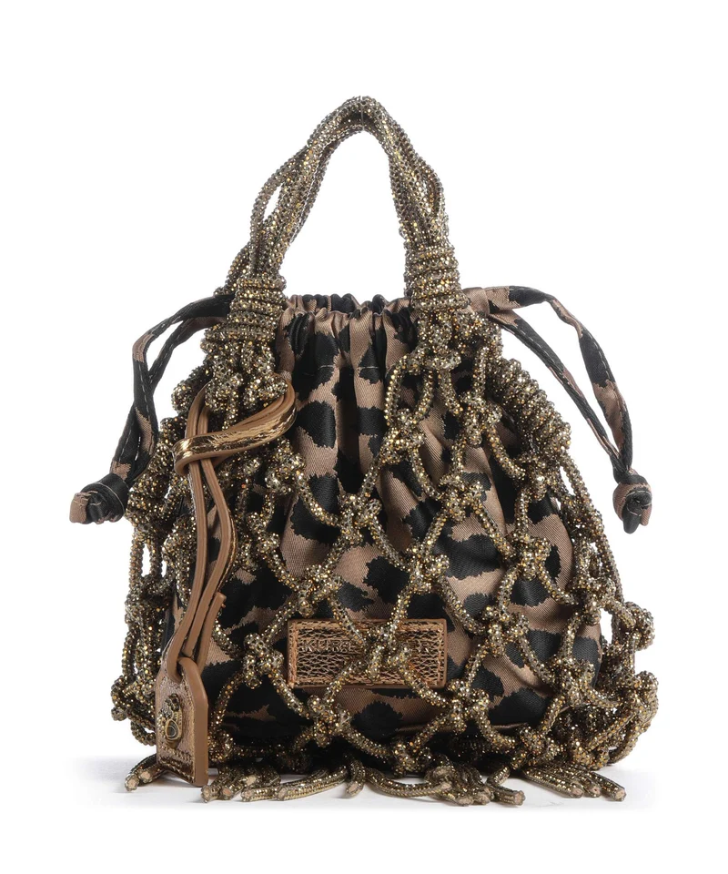 Kurt Geiger Macrame Mini Crystal Borsa a tracolla bronze