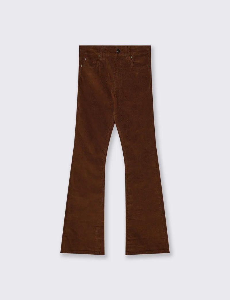 Pantalone bootcut vita regolare - Marrone tabacco