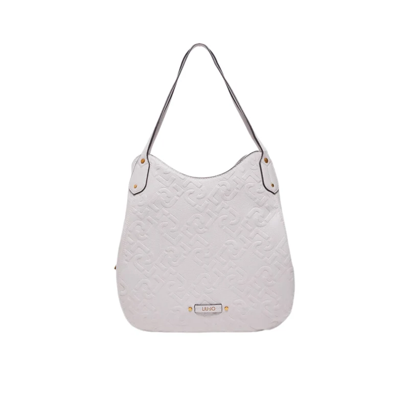 Borsa Donna inserti in pelle e logo all over