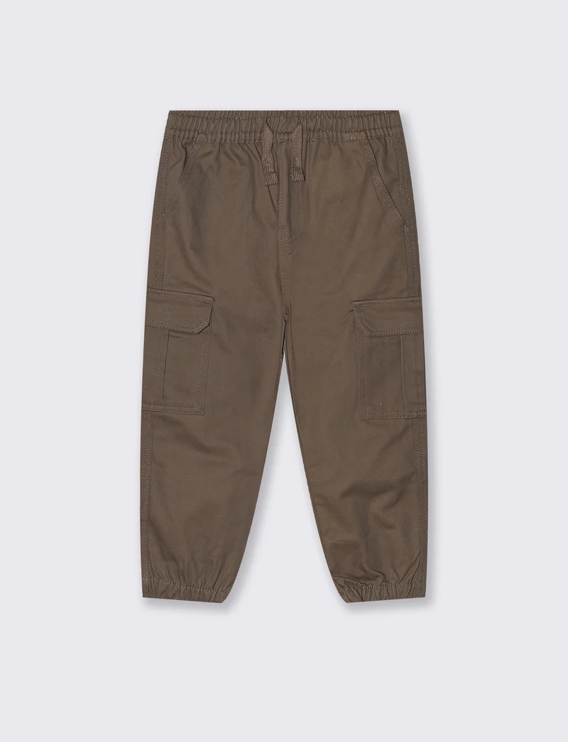 Pantaloni cargo in twill per il tempo libero - Marrone chiaro