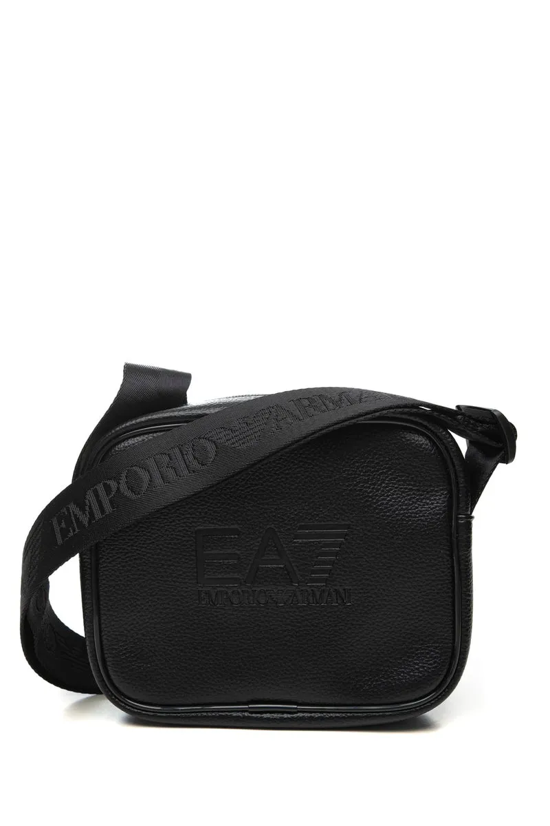 Borsa Ea7 Train Crossbody Unisex Nera In Poliuretano