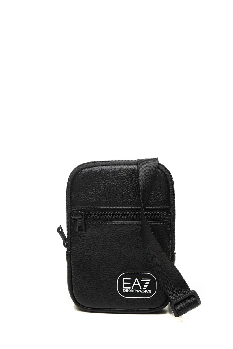 Borsello Ea7 Train Carryover Mini Pouch Da Uomo Nero In Poliuretano