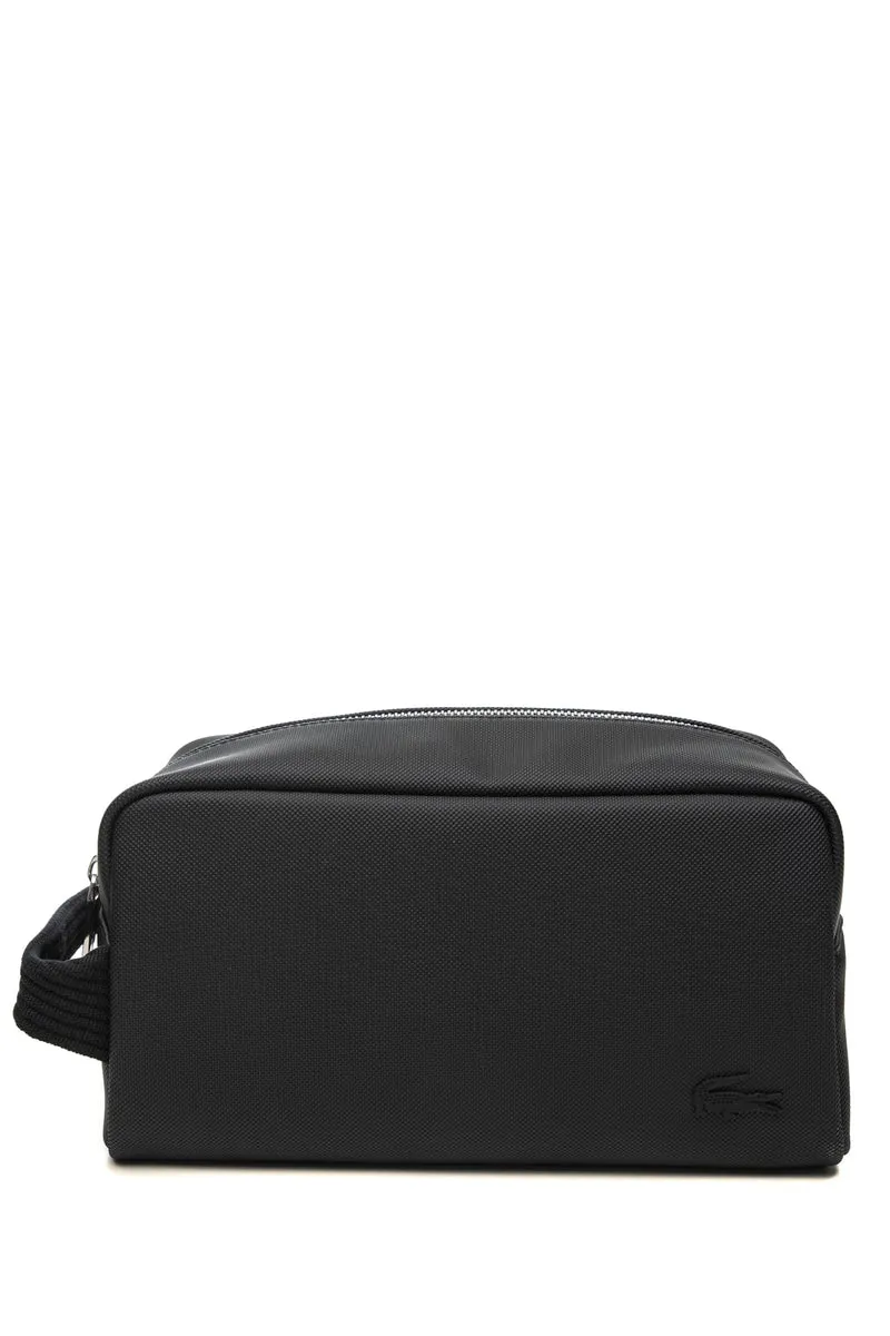Pochette Lacoste Classic Necessaire Da Uomo Nero In Poliuretano