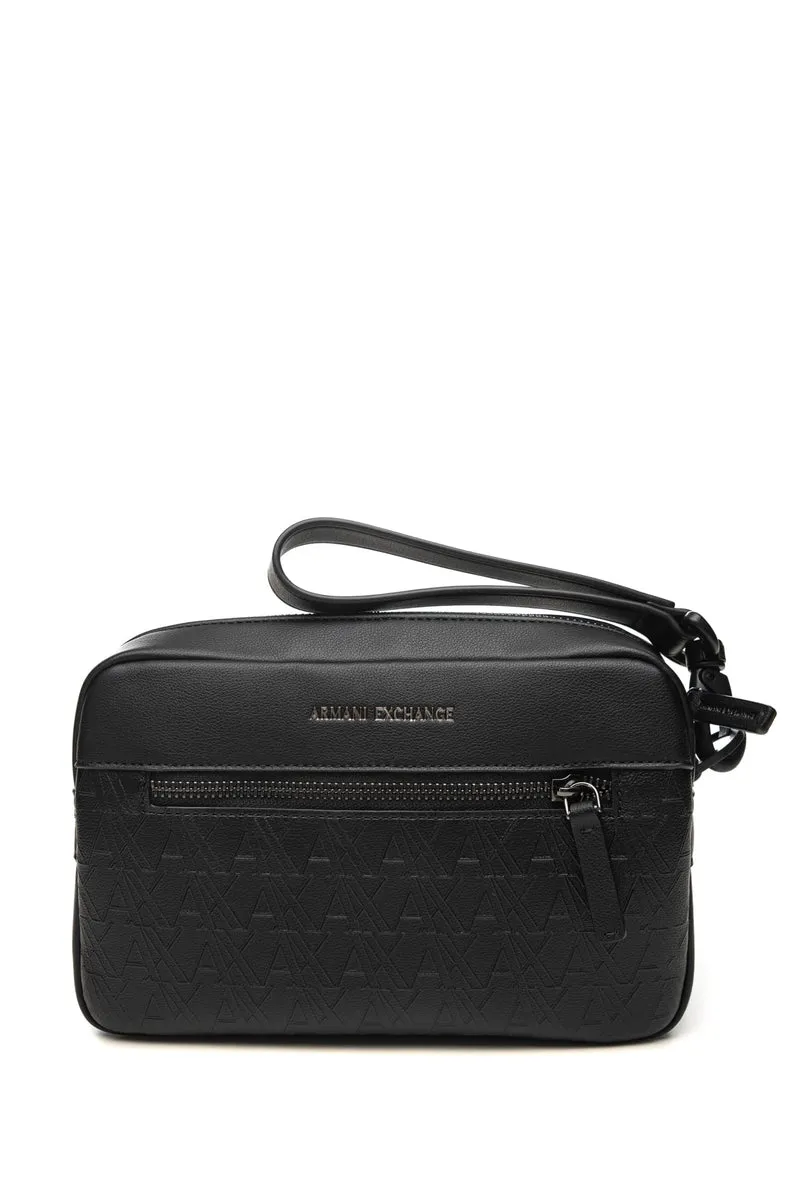 Pochette Armani Exchange Phil Beauty Case Da Uomo Nera In Poliuretano