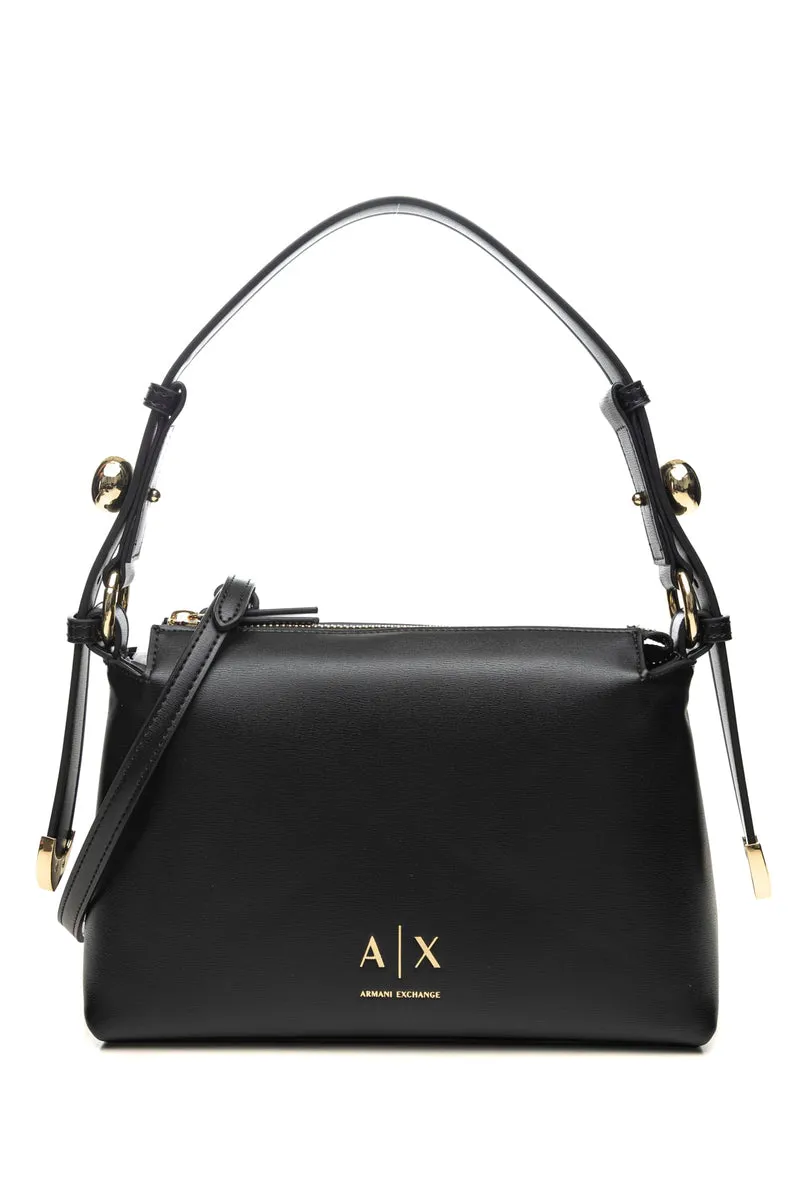 Borsa Armani Exchange Helen Sh Da Donna Nera In Poliuretano
