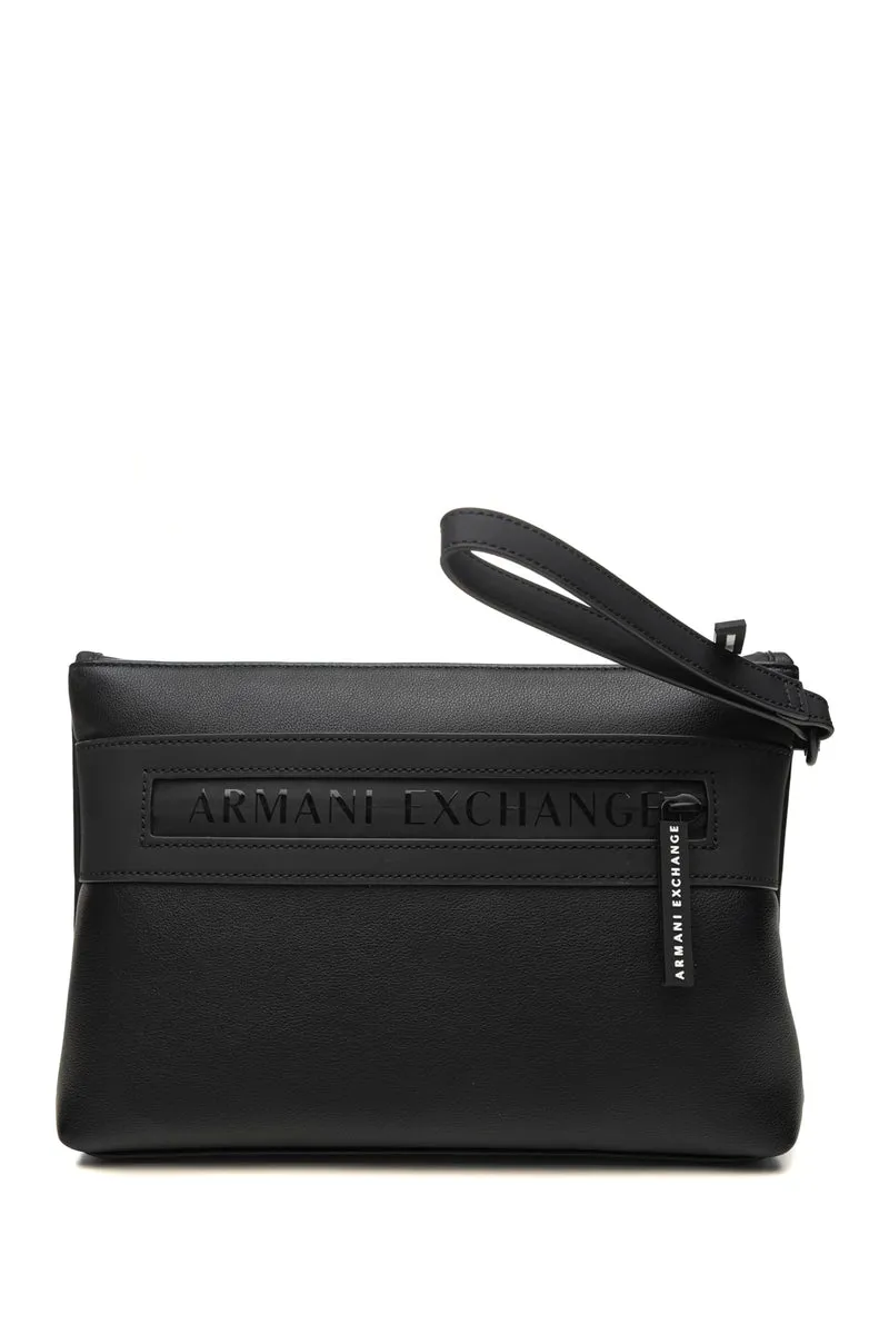 Pochette Armani Exchange Angel Pouch Da Uomo Nera In Poliuretano