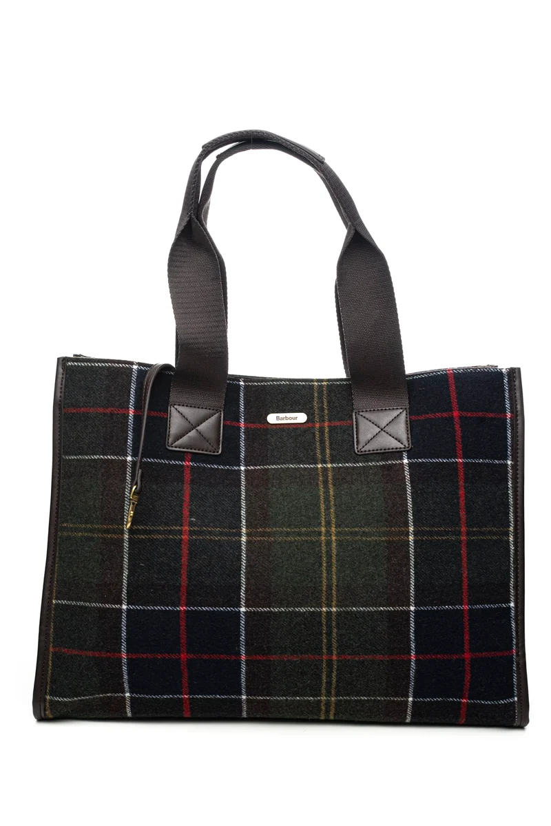 Borsa Barbour Tunberry Tt Da Donna Tartan Verde Marrone Blu In Panno