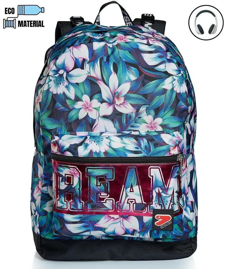 ZAINO Seven® REVERSIBILE CON CUFFIE - THE DOUBLE DREAM FLOWERS