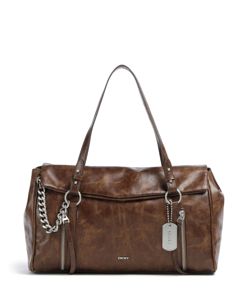 DKNY Skye Medium Borsa a spalla walnut