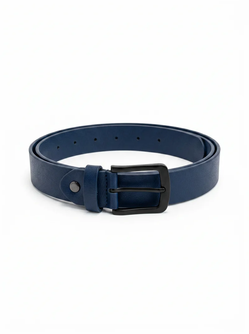 Cintura matte con fibbia satinata - Blu