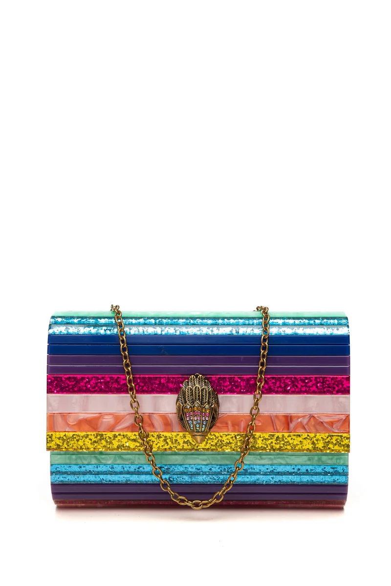 Borsa Kurt Geiger Party Eagle Da Donna Royal Viola Fuxia Rosa Cedro Azzurro In Perspex