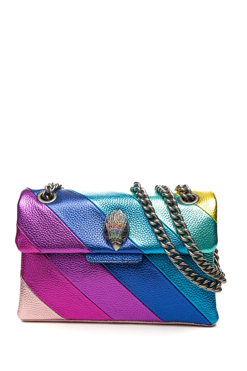 Borsa Kurt Geiger Kensington Mini Multicolor Da Donna Fuxia Viola Azzurro Tiffany Cedro In Pelle