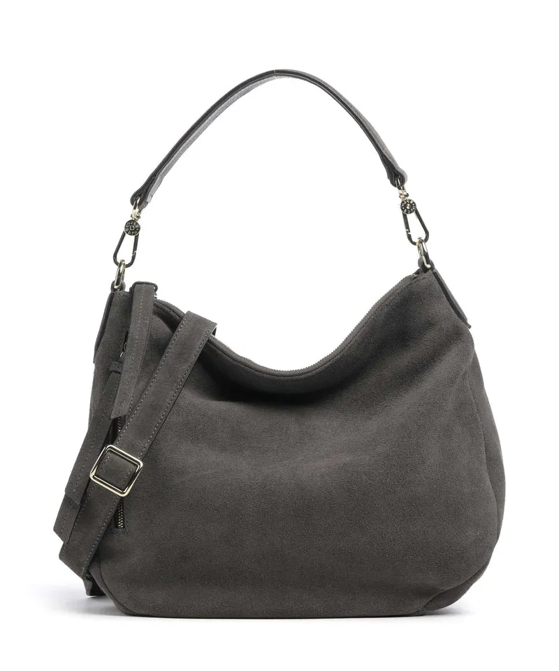 Abro Suede Juna Small Borsa hobo grey