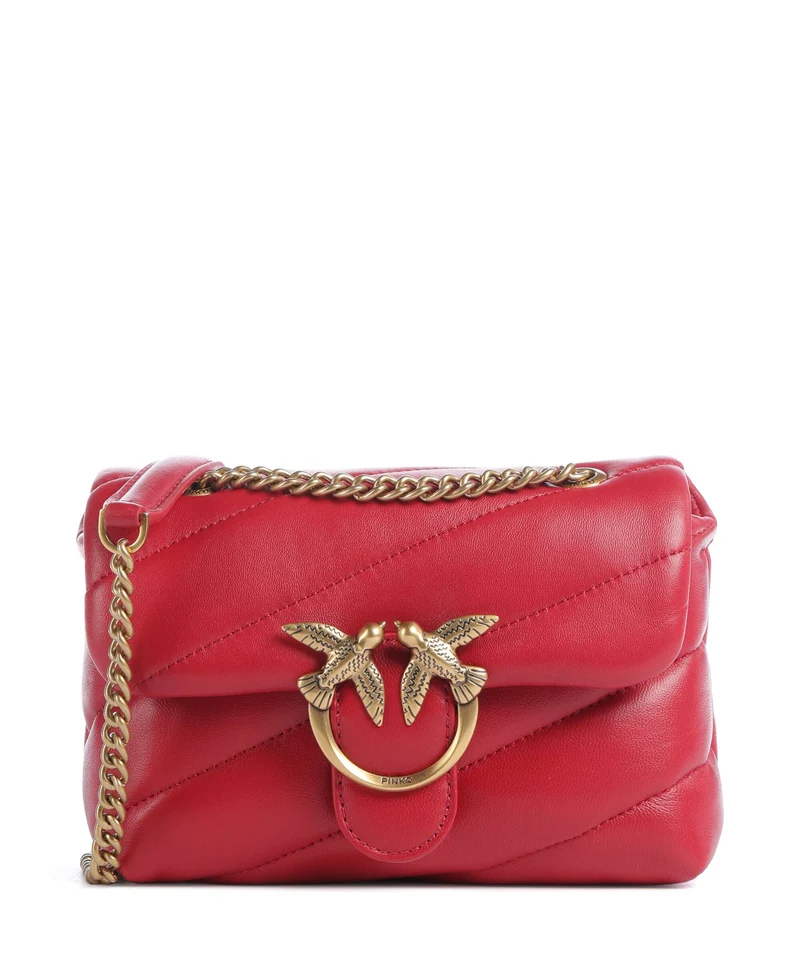 Pinko Love Puff Baby Borsa a spalla rosso rio/antique gold