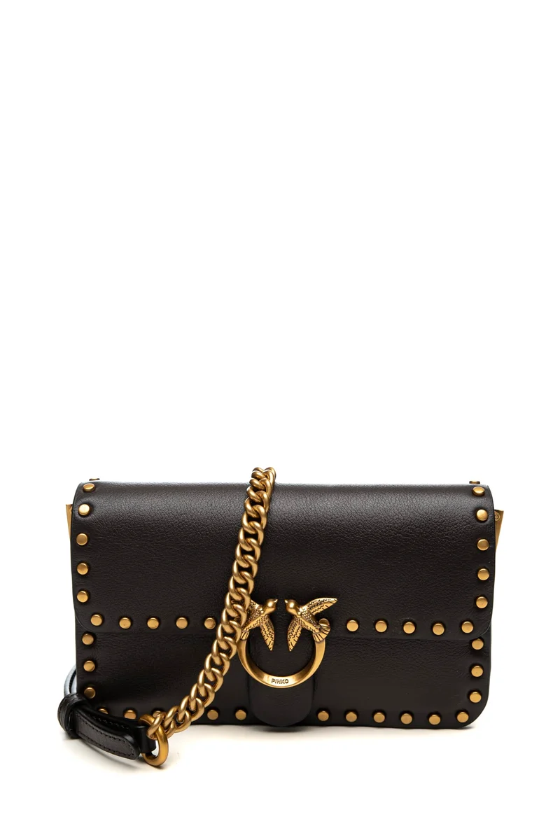 Borsa Pinko Love One Mini Slouchy Baby Mz Da Donna Testa Di Moro In Pelle