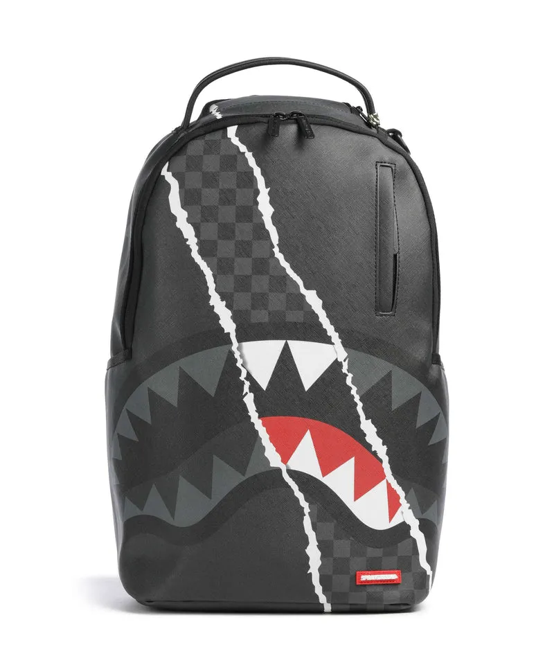 Sprayground Center Rip Revealing Gray Check Zaino black