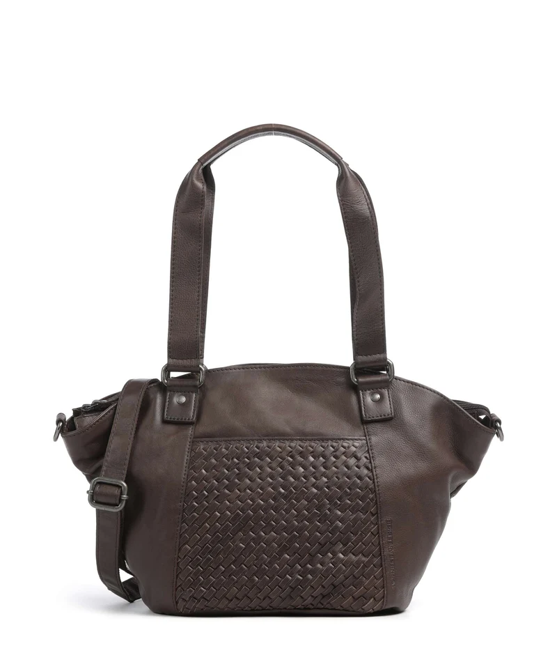 Spikes & Sparrow Woven Patty Borsa shopper dark brown