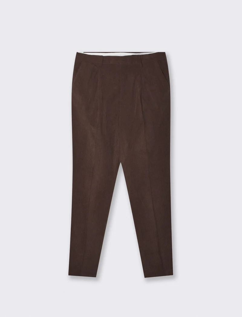 Pantaloni in velluto formal fit eleganti - Moro