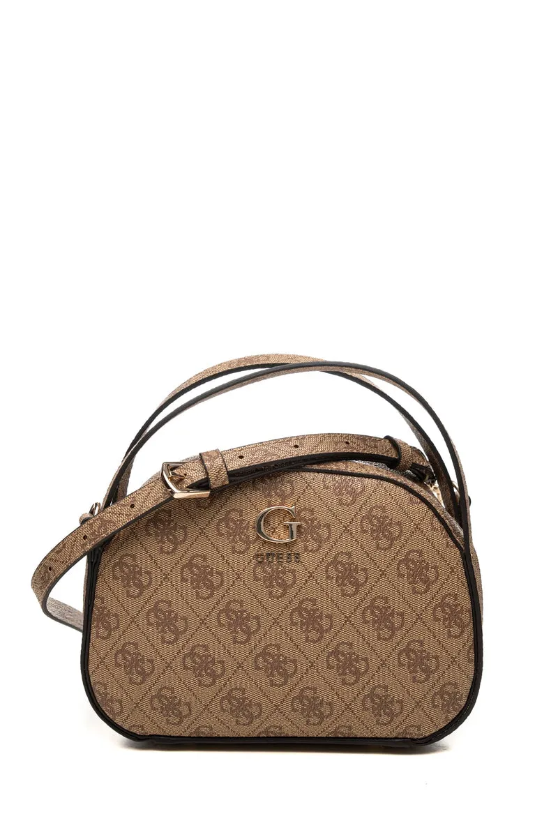 Borsa Guess Coleen Top S Da Donna Beige Stampa Logh 4 G Marrone In Poliuretano