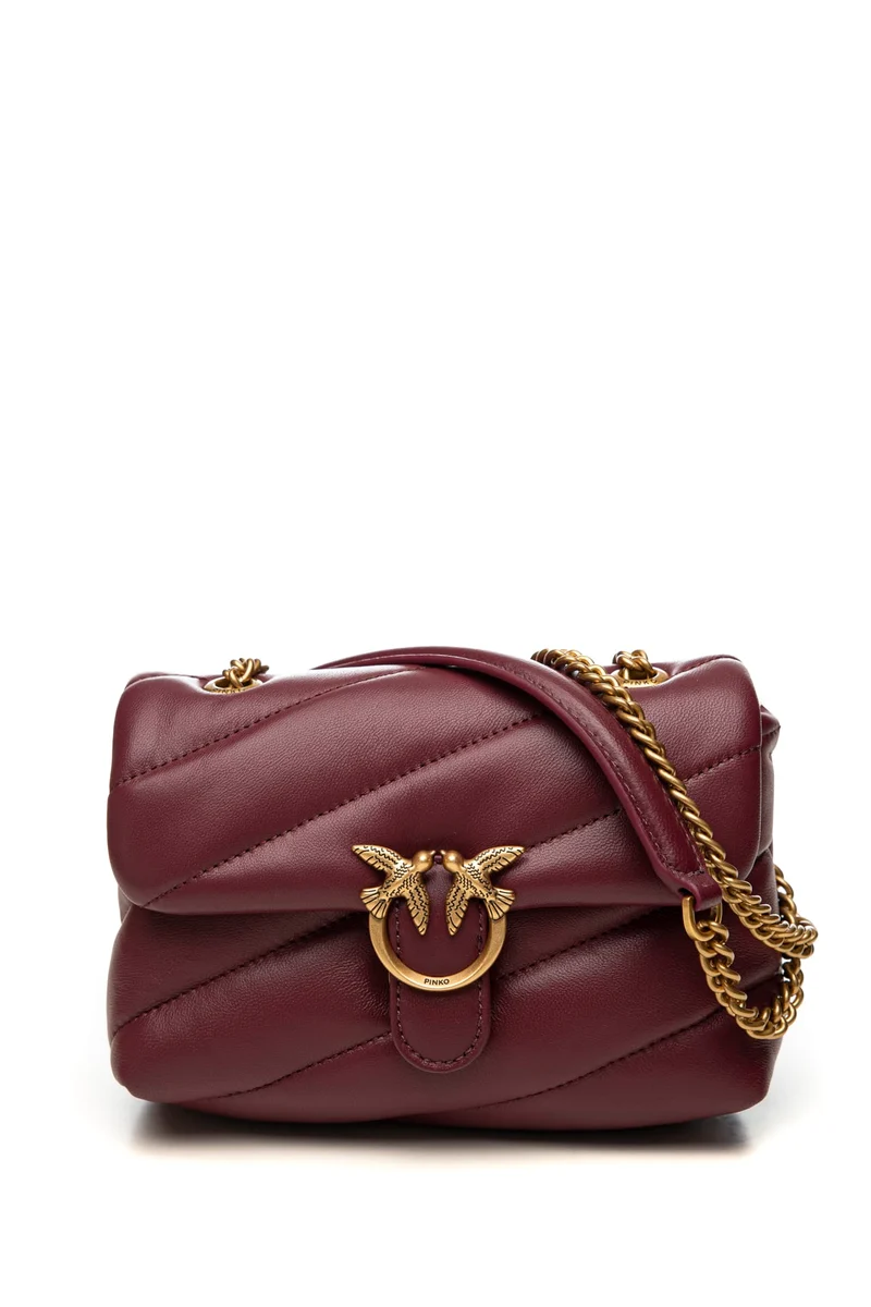 Borsa Pinko Love Puff Baby S B Sheep Gold Da Donna Vinaccia In Nappa