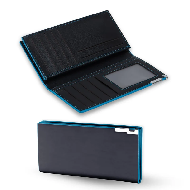 Generico Portafoglio Lungo Uomo - Elegante, Slim con Porta Soldi, Nostro Portafoglio Uomo Verticale e Capiente con Portatessere Uomo, Integrato per Lo Stile.