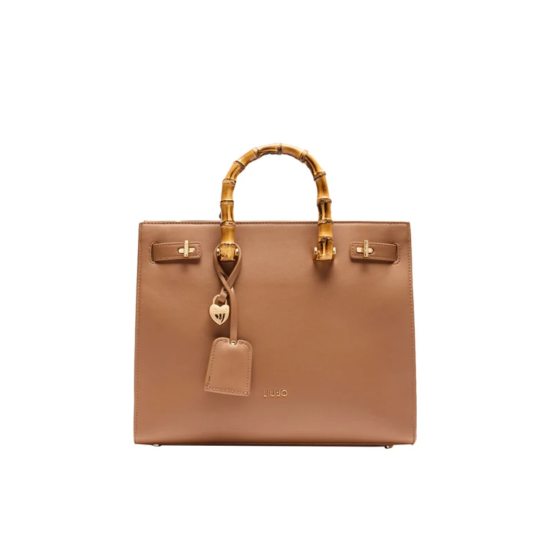 Borsa a mano Donna con manici effetto bambù