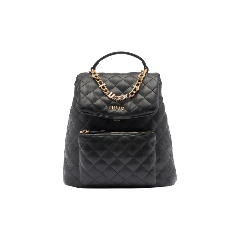 Zaino da Donna trapuntato nero con catena
