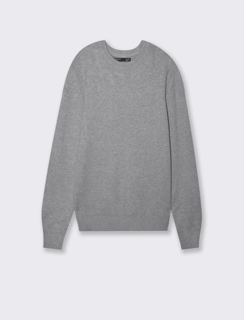 Maglia girocollo premium in viscosa - Grigio mel.