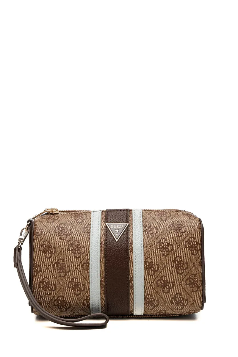 Pochette Guess Noelle Ii Da Donna Cuoio Beige Loghi 4 G Marrone In Poliuretano