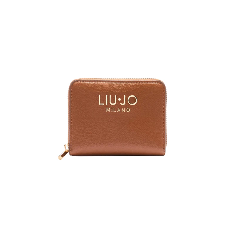 Portafoglio Piccolo da donna con zip bottalato Marrone