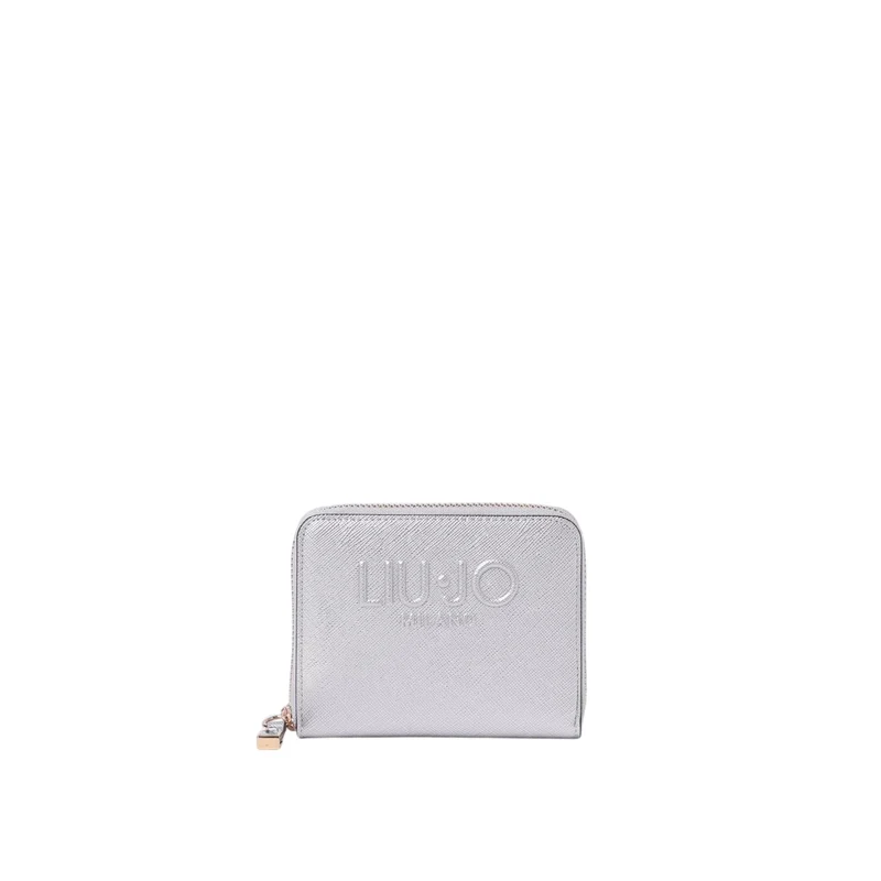 Portafoglio Piccolo Donna con logo a rilievo argento