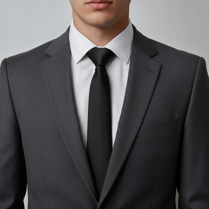 Cravatta e pochette uomo eleganti - Nero
