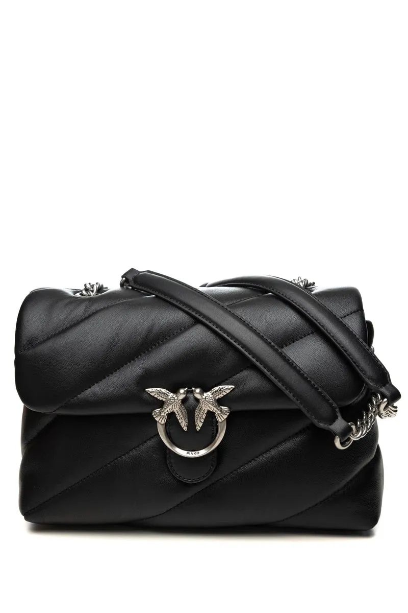 Borsa Pinko Love Puff Classic Small B Lb Metal Da Donna Nera In Nappa