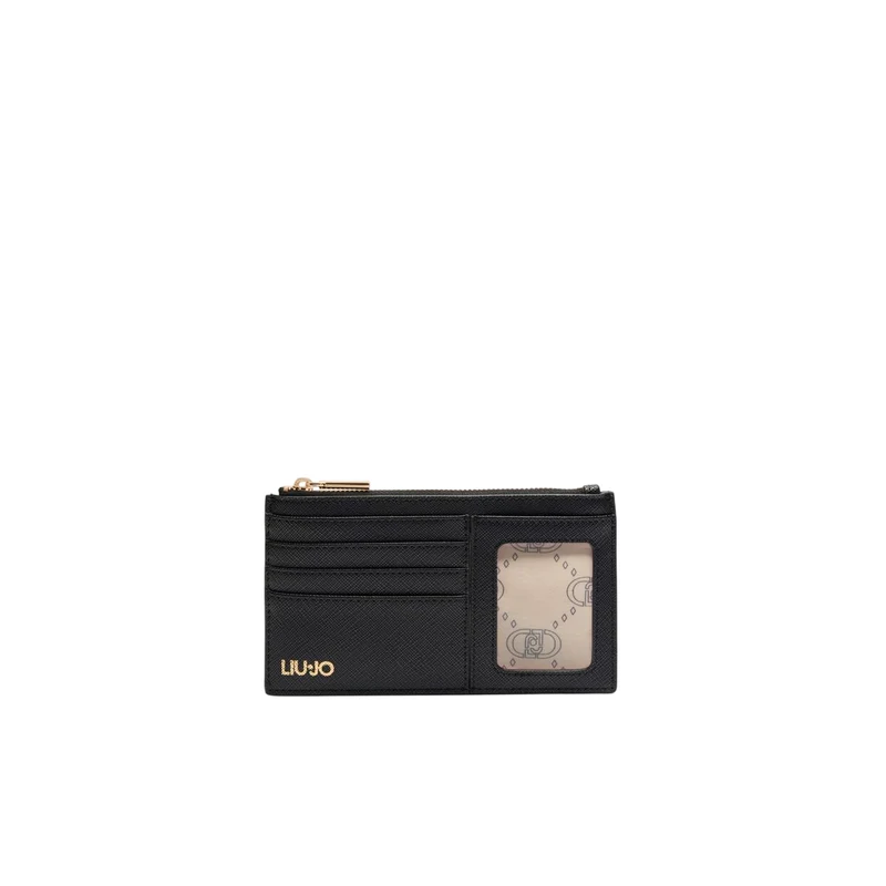 Portacarte da Donna con zip Nero