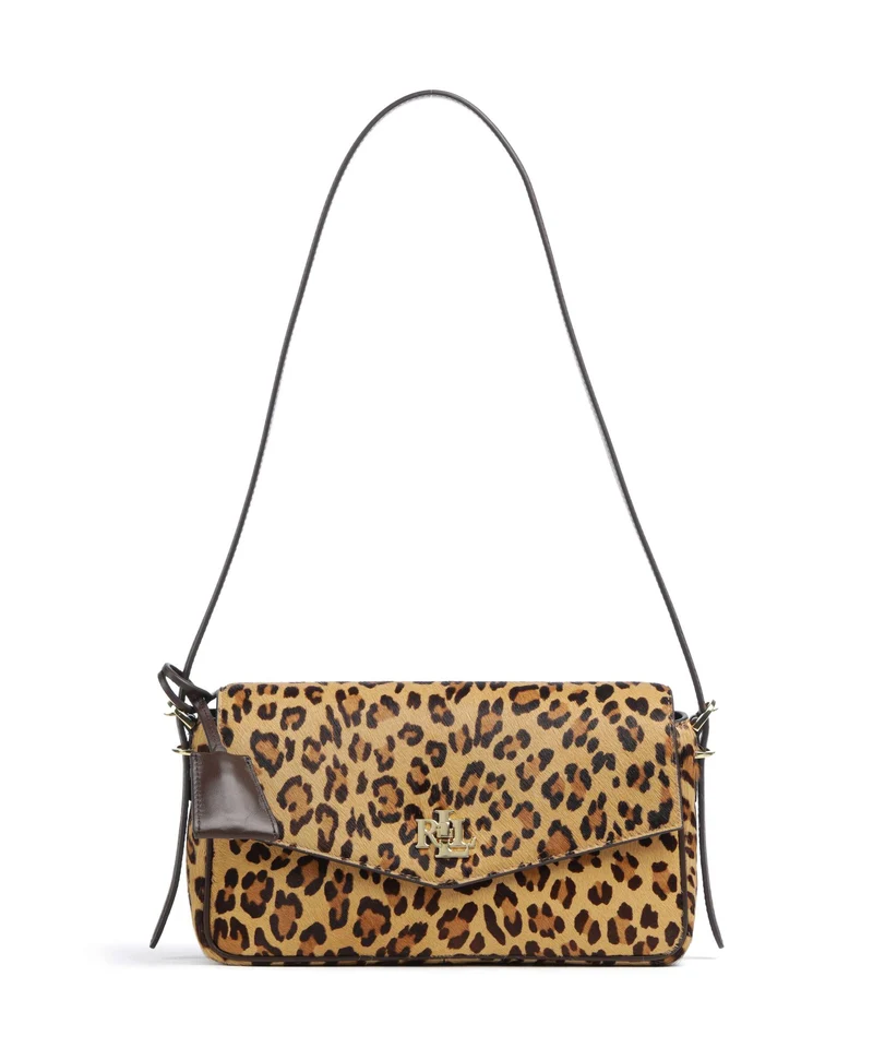 Lauren Ralph Lauren Farrah Medium Borsa a spalla modern leopard/chestnut brown