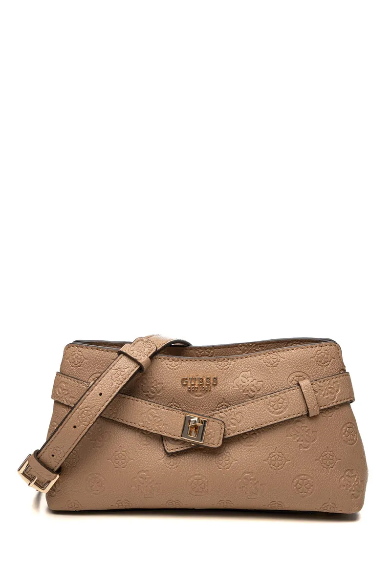 Borsa Guess Elle Girlfriend Cnv Da Donna Camel In Poliuretano