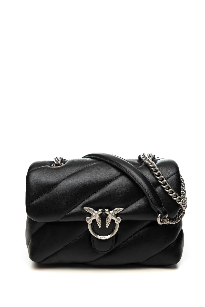 Borsa Pinko Love Puff Mini S B Sheep Steel Da Donna Nera In Nappa
