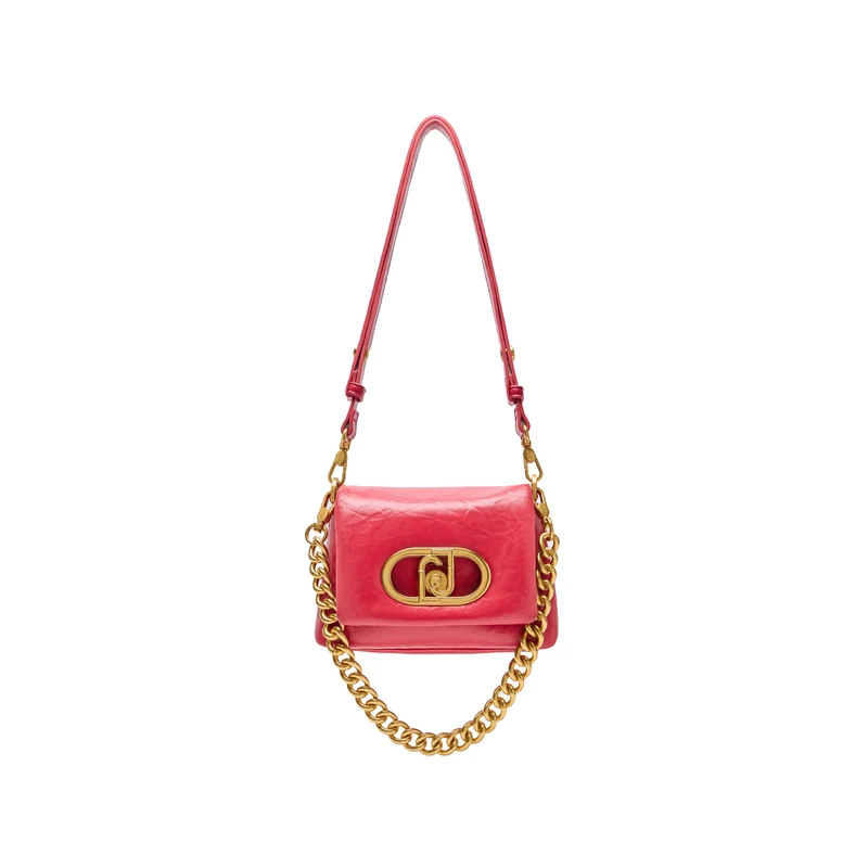Borsa a spalla piccola LaPuffy tinta unita rossa